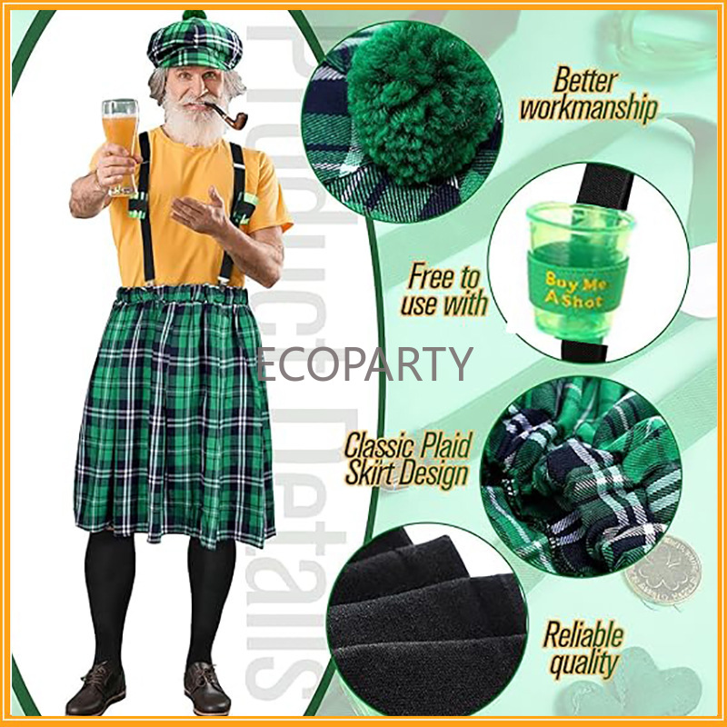 St. Patricks Day Costume Set G - Sock Garter Men recension och pris