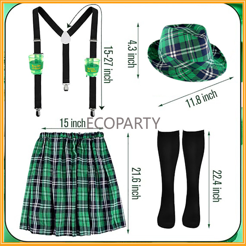 St. Patricks Day Costume Set G - Sock Garter Men recension och pris