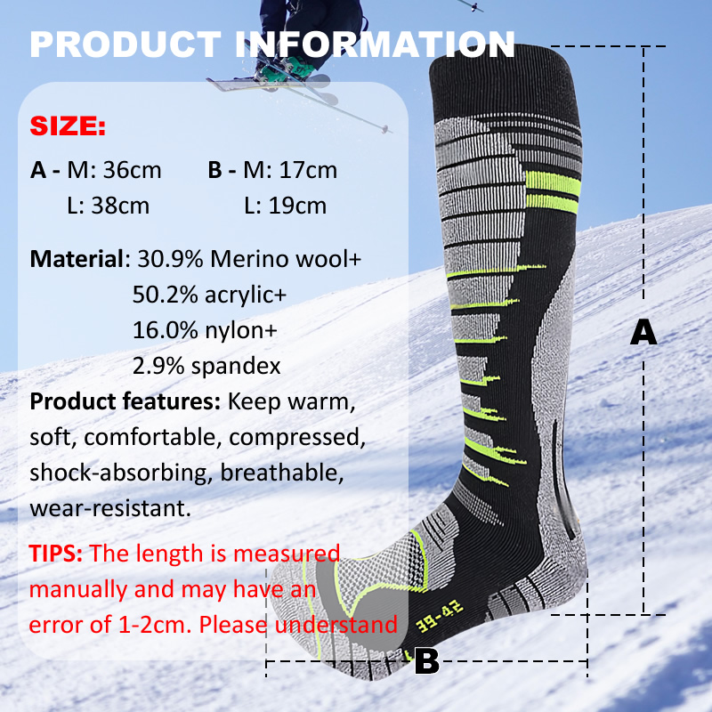 Merino Wool Ski Socks Cold Wea - Sock Garter Men recension och pris
