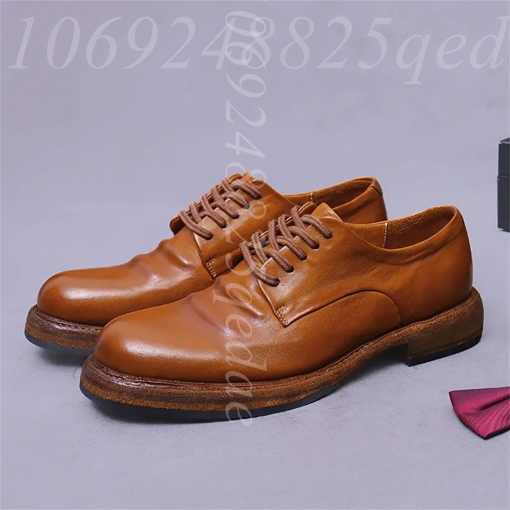 Men's Handmade Vintage Lace-Up - Formal Men Daily Wear Footwear recension och pris