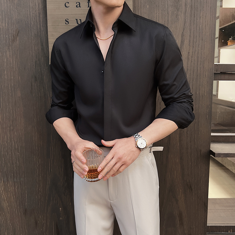 Men's White Long-Sleeve Dress  - Men Formal Wear Modern recension och pris