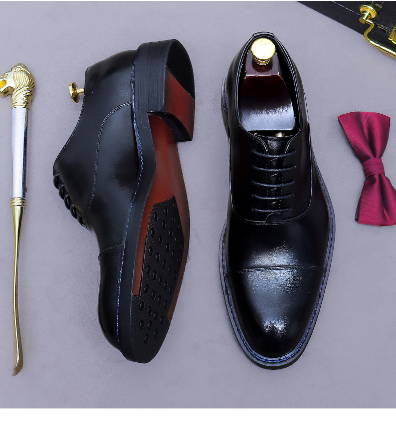 Cognac Cap-Toe Oxfords Genuine - Formal Men Daily Wear Footwear recension och pris